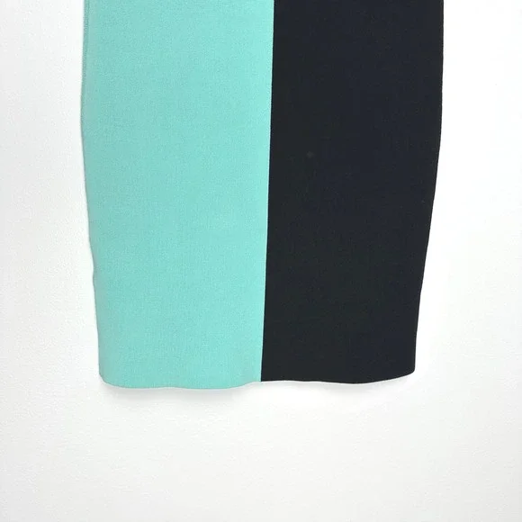 ASO‎ Zendaya T Alexander Wang Colorblock Bodycon DressBlack TealSZ S